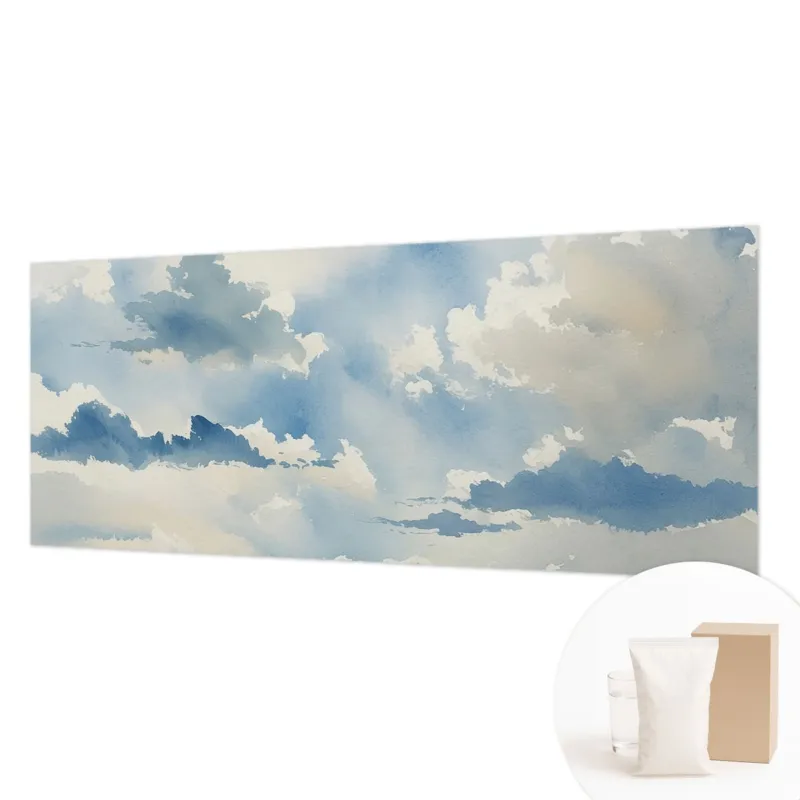 Fototapeta flizelinowa 250x104 cm - Niebiańskie obłoki, tapeta ścienna niebieska - Łatwy zwrot