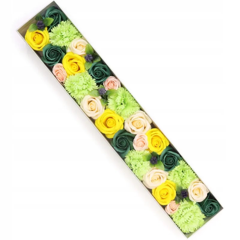 Promocja FLOWER BOX pudełko kwiatów MYDLANYCH pachną na urodziny KOBIET prezent dar -