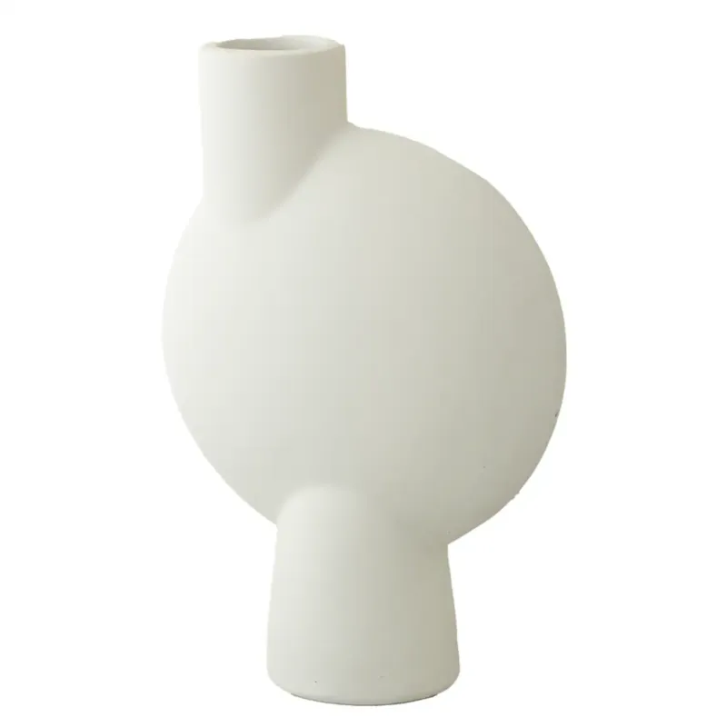 Wysoka jakość WAZON DAYA betonowy designerski BIAŁY wys. 26cm -