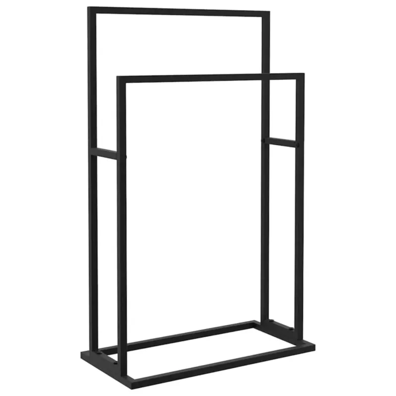 vidaXL Wolnostojący wieszak na ręcznik, czarny, 48x24x78,5 cm, żelazny - Ograniczona ilość