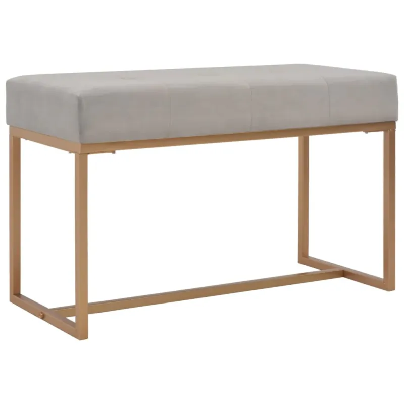 Darmowy zwrot vidaXL Ławka, 80 cm, szara, aksamitna -