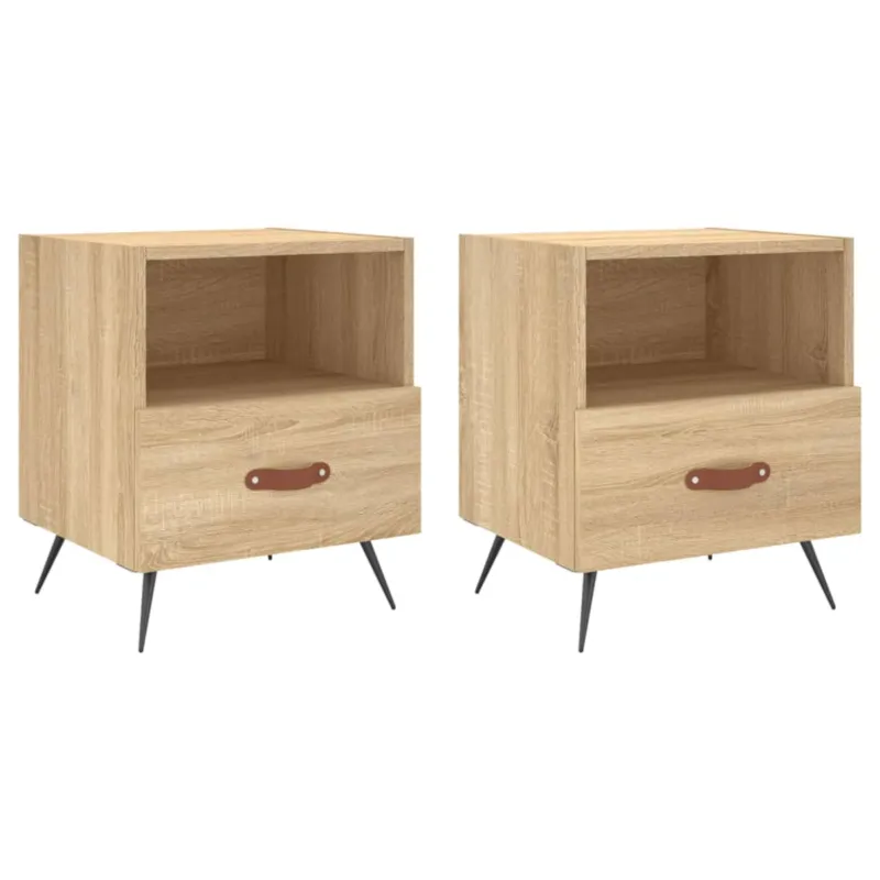 vidaXL Szafki nocne, 2 szt., dąb sonoma, 40x35x47,5 cm - Premium