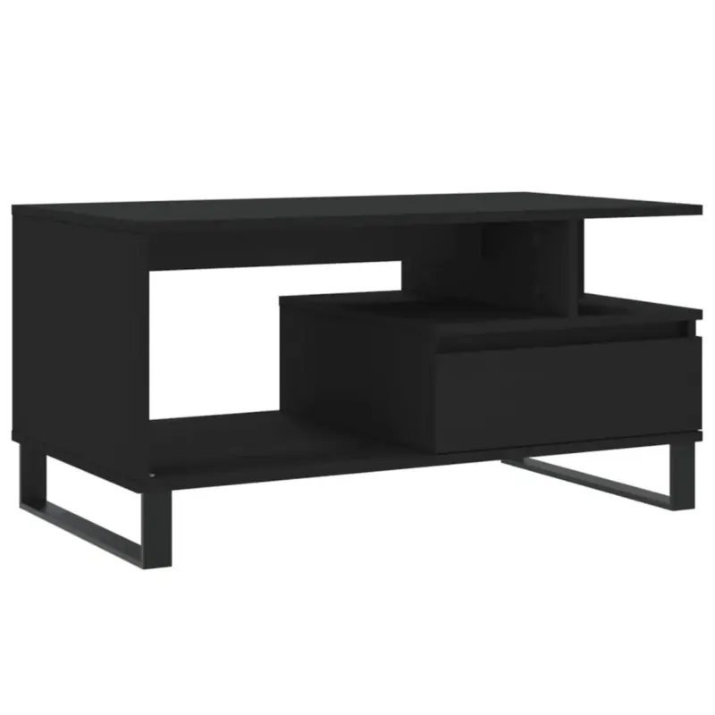 Hit sprzedaży vidaXL Stolik kawowy, czarny 90x49x45 cm, materiał drewnopochodny -
