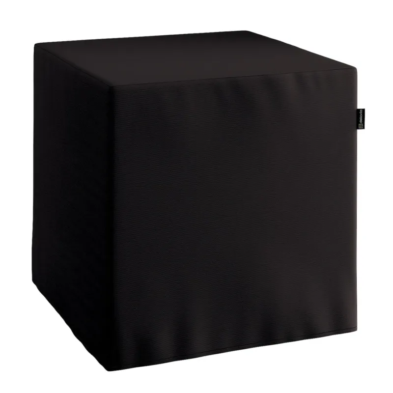 Oferta czasowa Pufa kostka, Black (czarny), 40 x 40 x 40 cm, Cotton Panama -