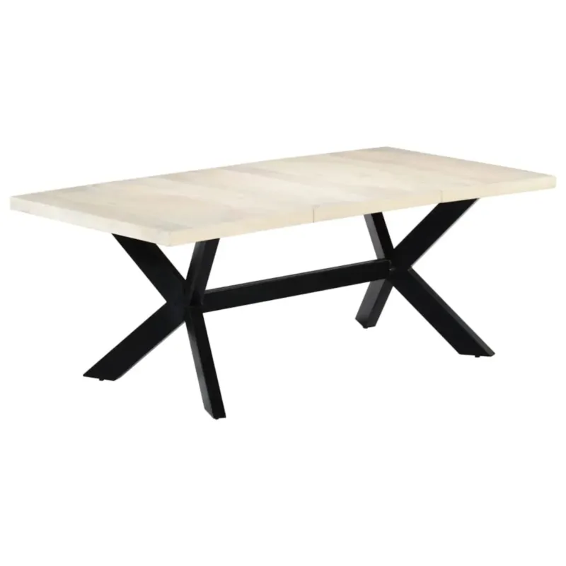 Oferta vidaXL Stół jadalniany, biały, 200 x 100 x 75 cm, lite drewno mango -