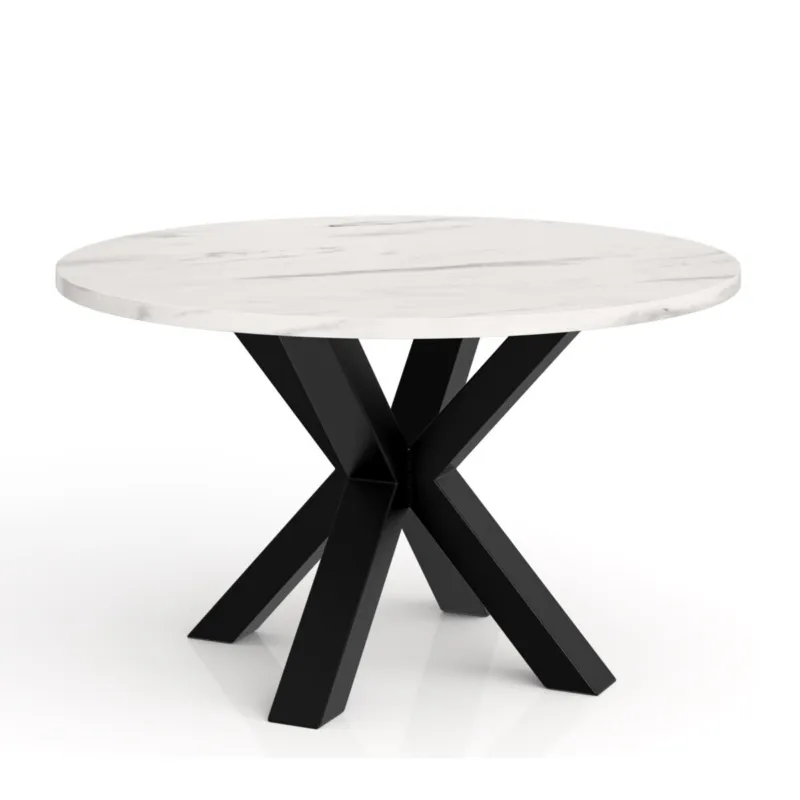 Stolik kawowy NEO okrągły 75 cm, metalowa podstawa- marmur jasny - Ograniczona ilość