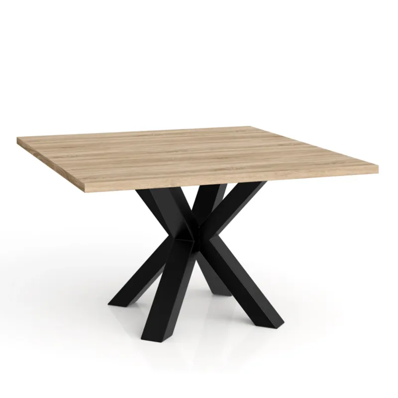 Niska cena Stolik kawowy NEO kwadratowy 60x60 z metalową podstawą- dąb sonoma -