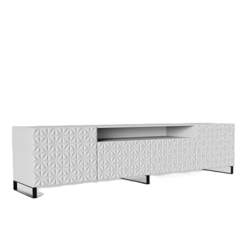Oferta Szafka RTV ALI 200 cm, stojąca, z ozdobnymi frontami, pod telewizor- biała -