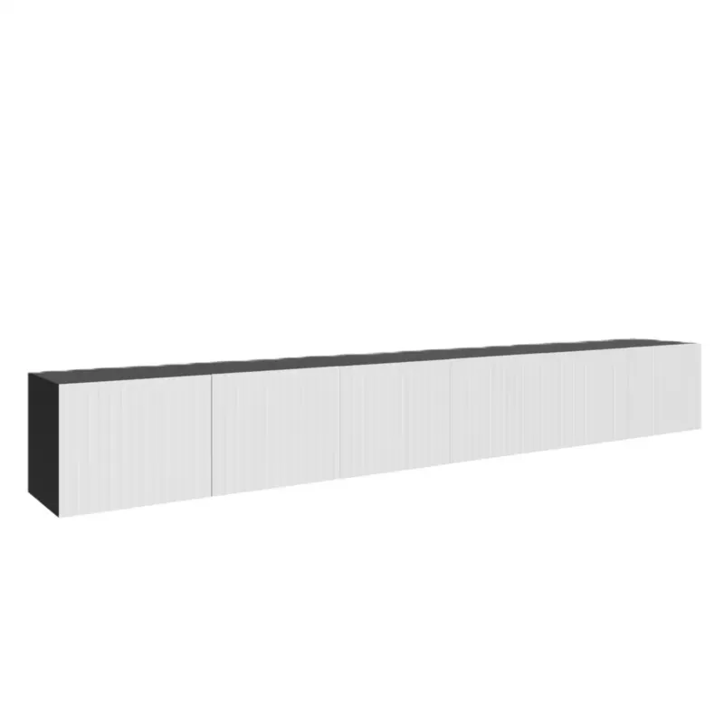 Oferta Szafka RTV RIO 300 cm zamknięta pod telewizor ,ryflowana- czarny+biały -