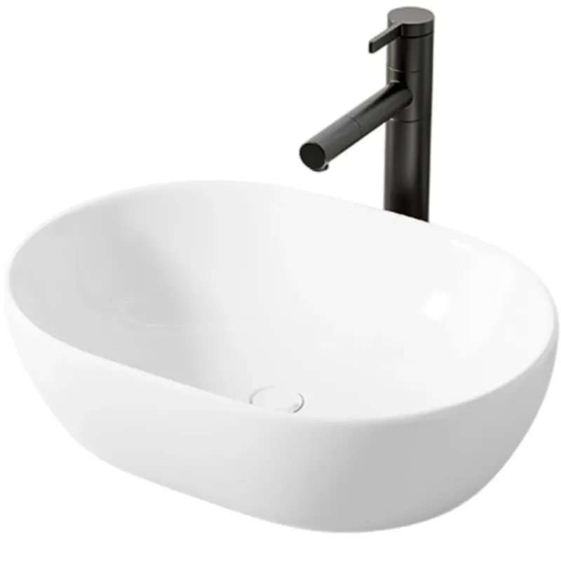 Umywalka nablatowa ceramiczna stawiana biała 49 x 35 cm - Obniżka ceny