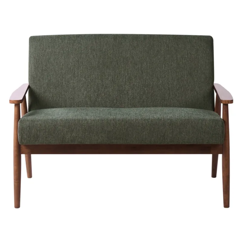 Sofa dla 2 osób ESRUM Zielony/ ciemny brąz - Rabat