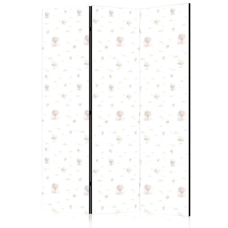 Parawan dwustronny Dla dzieci 135x172 cm 3-częściowy czarny - Ostatnie sztuki