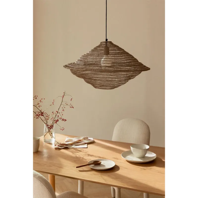 Darmowy zwrot Lampa wisząca z metalowej siatki Zulma Ø65 cm -