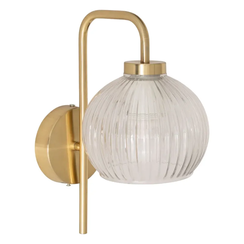 Kinkiet kula KRYS, złoto i szkło, wys. 30 cm - Oferta limitowana