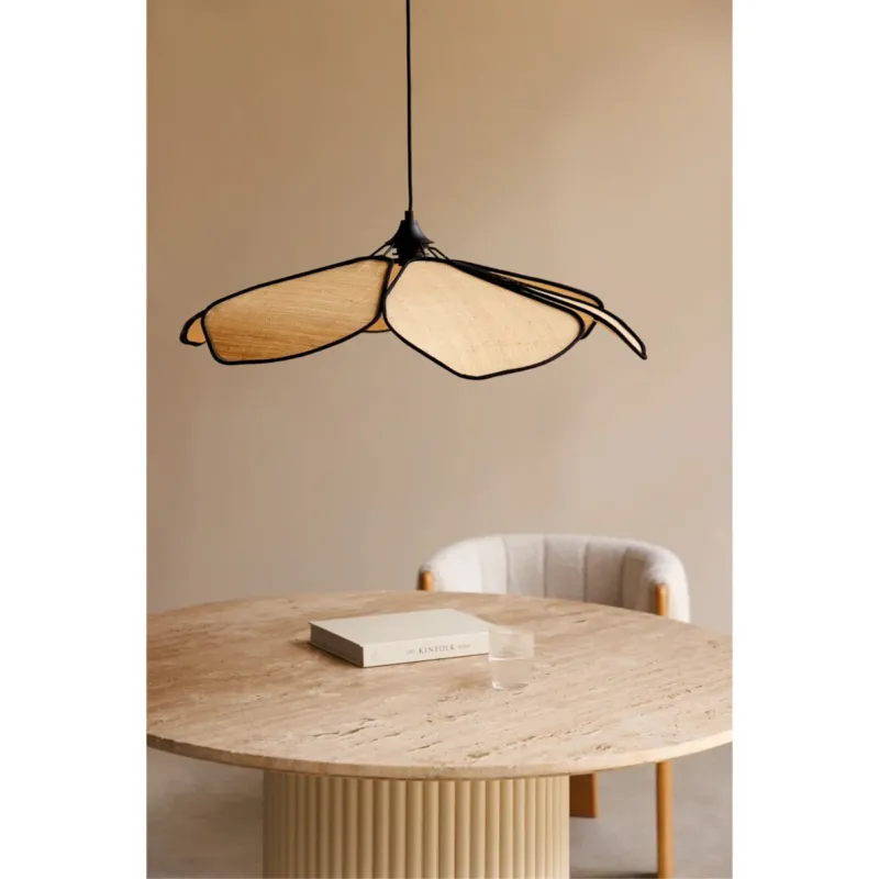 Do wyczerpania zapasów Lampa wisząca beżowo-czarna Benavid Ø75 cm -