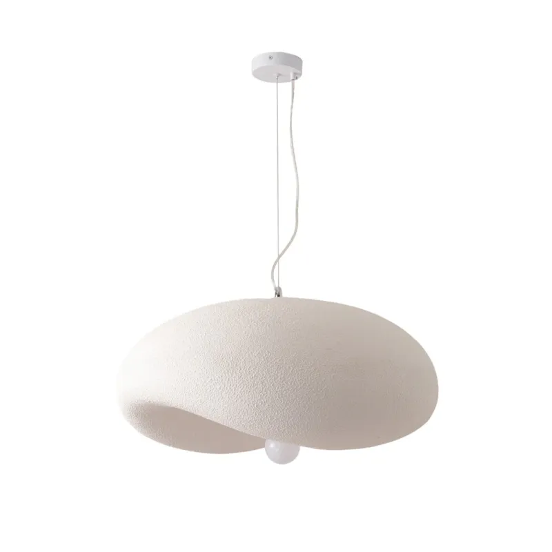 Darmowy zwrot Lampa wisząca Japandi STONE FLAT biała 60 cm -