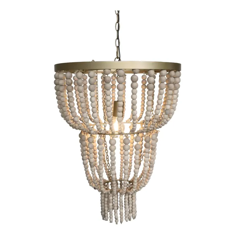 Szybka wysyłka Żyrandol z koralików naturalny Boho Twist 65xØ 50 cm -
