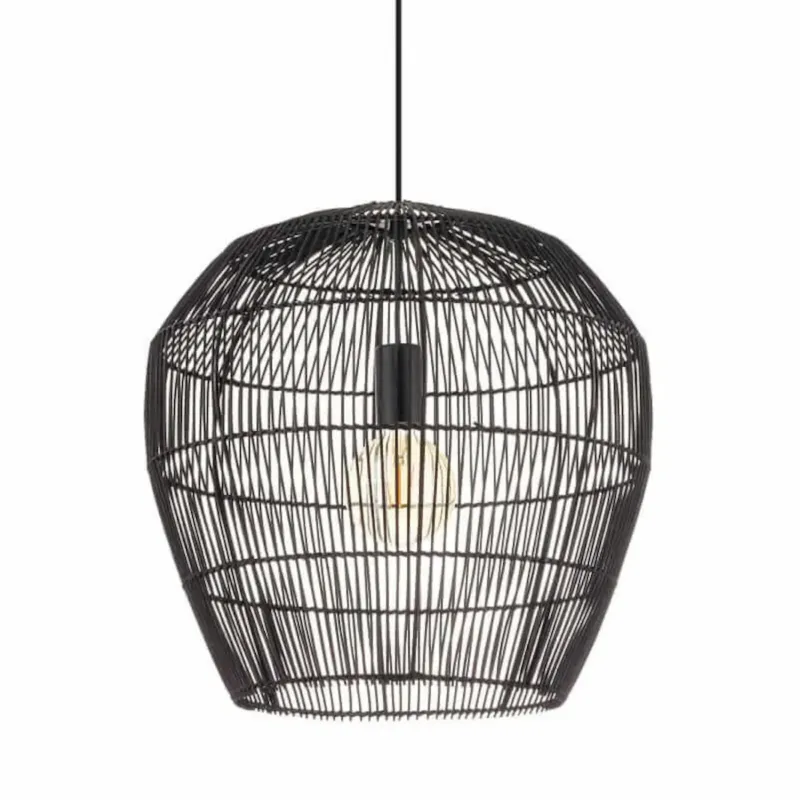 Zniżka Wisząca lampa Haiti 11166 Nowodvorski japandi klatka koszyk bambusowa czarna -