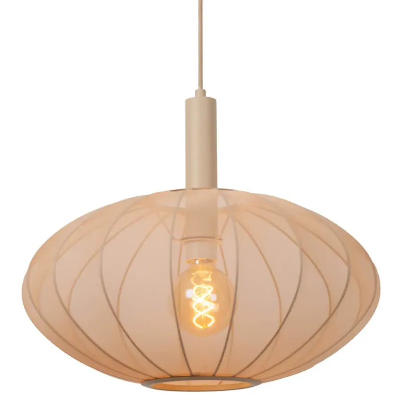 Wybór klientów Naturalna lampa wisząca Corina 03447/52/38 Lucide tkanina beżowa -