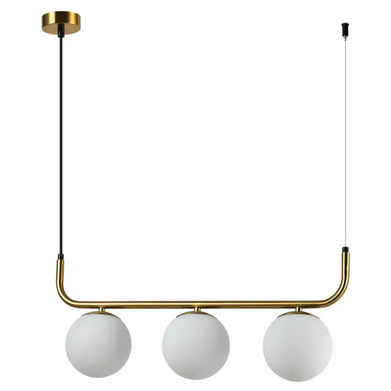 Taniej Wisząca lampa Alisa LP-005/3L GD Light Prestige kule szkło metal biały złoty -