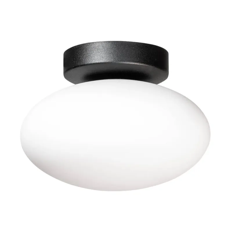 Cena promocyjna Owalna lampa sufitowa Omi 1186 Zumaline szklana czarna biała -