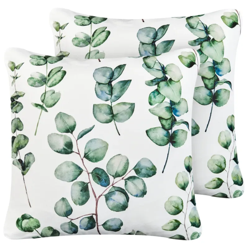 Zestaw 2 poduszek ogrodowych BOSQUE Wzór roślinny 45 x 45 cm Zielony - Oferta czasowa