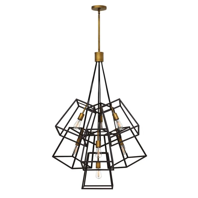 7 lampa wisząca 7x60W brąz Nowość