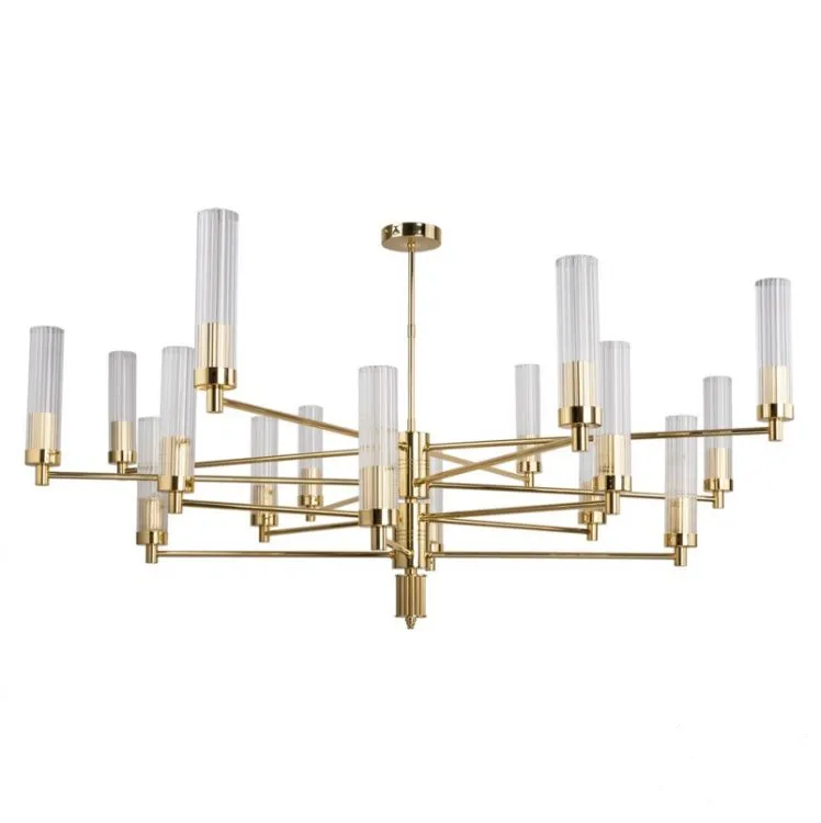 żyrandol lampa wisząca 16x60W E14 230V mosiądz polerowany Ostatnie sztuki