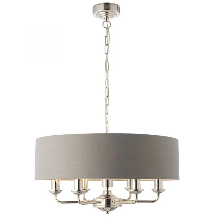 Lampa wisząca 6x40W E14 nikiel błyszczący Okazja