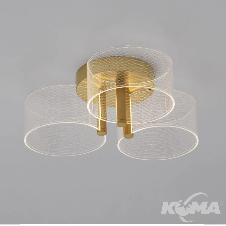 Bezpieczne zakupy Lampa sufitowa Brass Gold Metal & Acrylic LED 20.5W 230V 3000K IP20