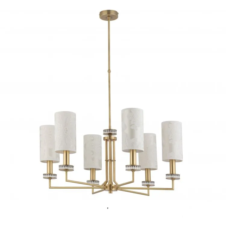 żyrandol sześcio ramienny 8x40W max E14 patyna + abażur Oferta limitowana
