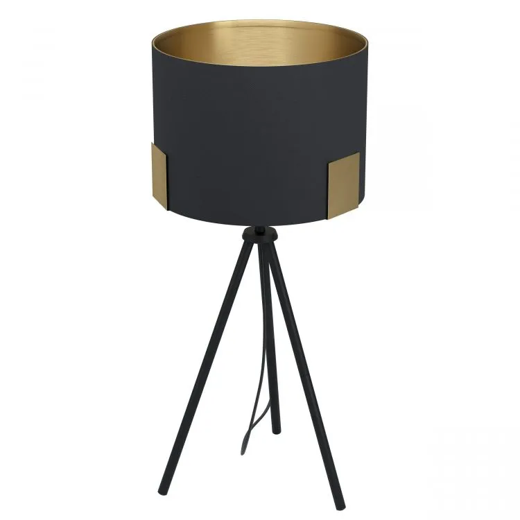 Obniżka ceny Lampka stołowa E27 40W czarna/złota