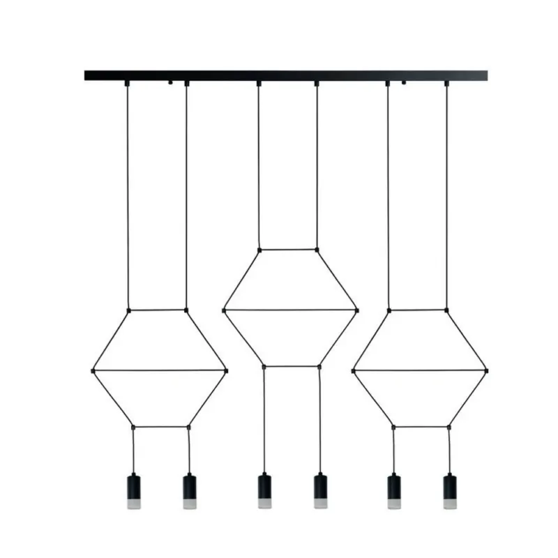 Wysoka jakość Lampa wisząca Linea Long XT100-6P Step into Design 6xG9 10W Metal/Akryl Czarny Matowy