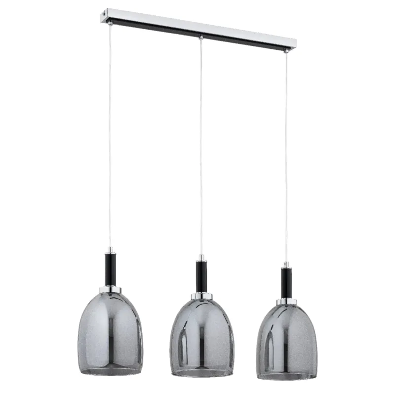 Lampa wisząca Lissy 62488 Alfa 3xE27 LED Metal/Drewno Czarny - Chrom Łatwy zwrot