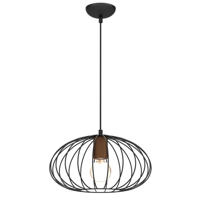 Zamów dziś Lampa wisząca MERIDANO MLP7959 Milagro 1xE27 Metal + Drewno Czarny / Brązowy