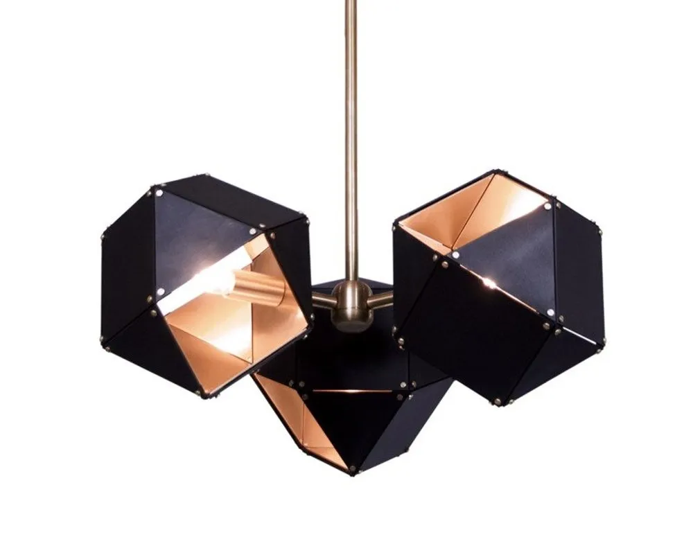 Bezpieczne zakupy Lampa wisząca New Geometry ST-8861-3 Step into Design 3xE14 40W Aluminium/Metal Czarny Matowy