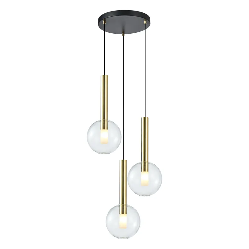 Popularny Lampa wisząca NIKO ML0332 Milagro 3xG9 max 9W LED Metal + Szkło Złoty + Czarny