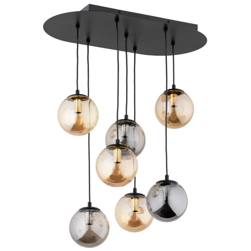 Bezpieczna płatność Lampa wisząca Original 63165 Alfa 7xE14 LED Metal/Szkło Czarny
