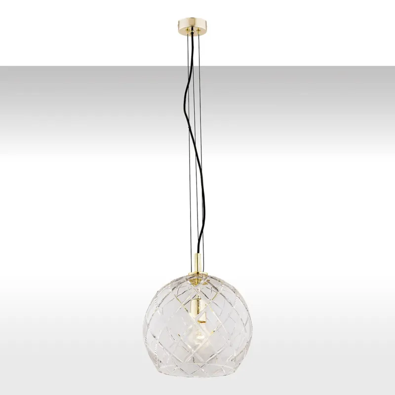 Lampa Wisząca Oviedo 4201 Argon 1xE27 15W Szkło Kryształowe/ Stal Mosiądzowana, Transparentny/ Mosiądz Bestseller