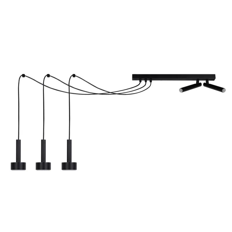 Kup online Lampa wisząca pająk STAMP Sigma Lighting 3x GX53 MAX 12W LED, 2xG9 max 3W LED Stal lakierowana Czarny/Czarny