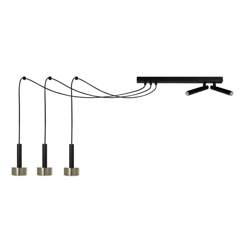 Oferta czasowa Lampa wisząca pająk STAMP Sigma Lighting 3x GX53 MAX 12W LED, 2xG9 max 3W LED Stal lakierowana Czarny/Czarny,Złoty