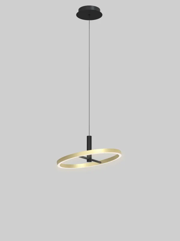 Oferta limitowana Lampa wisząca pojedyncza Brest 6016-104L Aviano Lighting 1xLED 19W Metal / Tworzywo Czarny Mat / Złoty