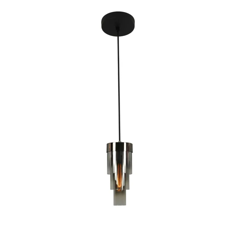 Lampa wisząca pojedyncza z kloszem Grans 6211-0110 Aviano Lighting 1xE27 Max 40W Metal / Szkło Czarny Chrom Nie przegap