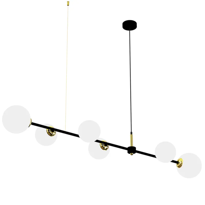Zamów dziś Lampa wisząca POP MLP7846 Milagro 6xE14 Metal + Szkło Czarny / Złoty