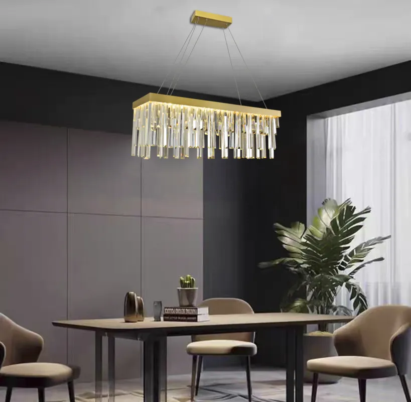Lampa wisząca prostokątna Lampa Lauret 6208-0115 Aviano Lighting 1xLED 37W Metal / Szkło Złoty Matowy Nie przegap