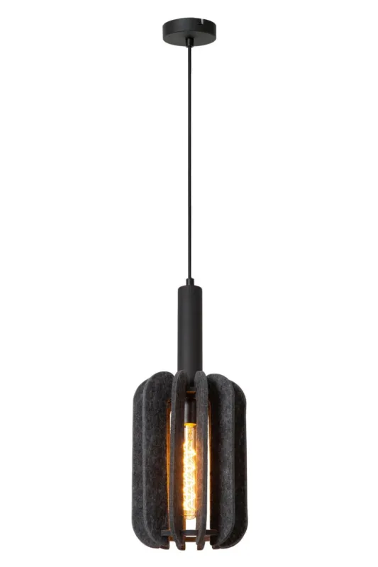 Tylko dziś Lampa wisząca Rafal 45492/01/36 Lucide 1xE27 40W Szary / Czarny Filc