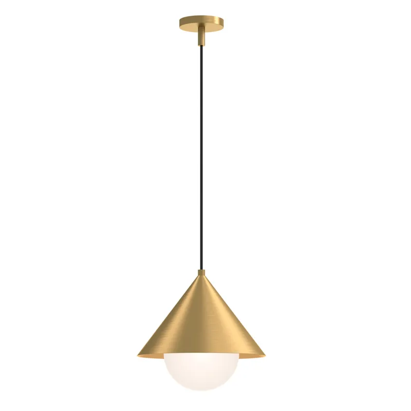 Lampa wisząca Remyck ALM-REMYCK-P-GD Elstead Lighting 1xE27 60W Stal, szkło opalowe Złoty Dostępne od ręki