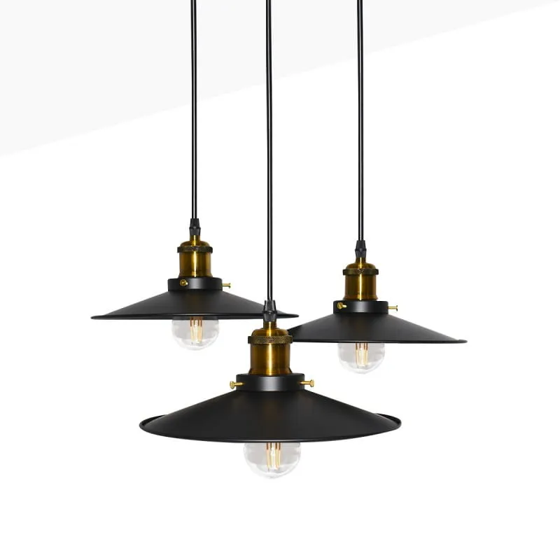 Lampa wisząca RETRO ABR-LWRT-3xE27 Abruzzo 3xE27 20W Metal Czarny Tani