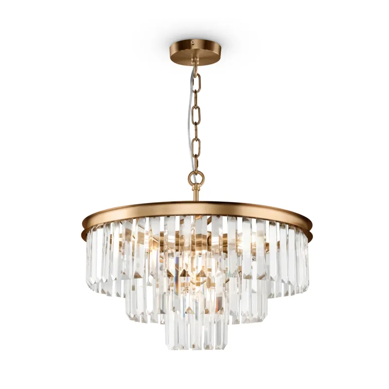 Nowość Lampa wisząca Revero MOD085PL-07BS Maytoni E14x40W Metal/Kryształ Mosiądz/Przezroczysty