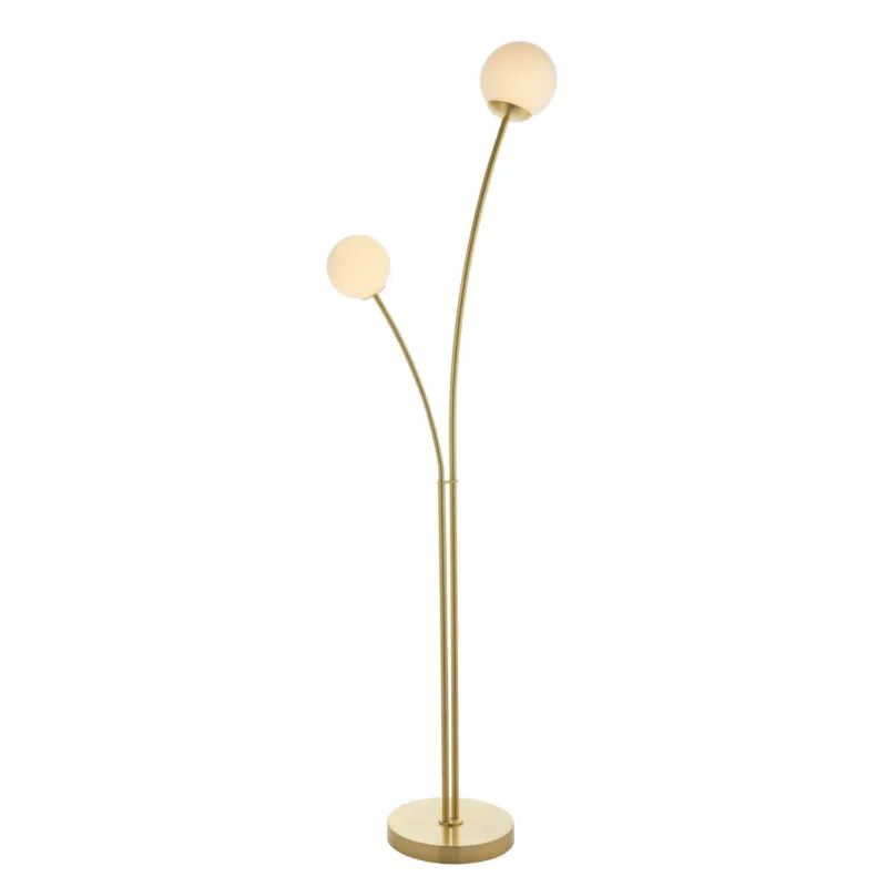 Bezpieczna płatność Lampa podłogowa Endon Bloom 2x3W G9 Stal Mosiądz